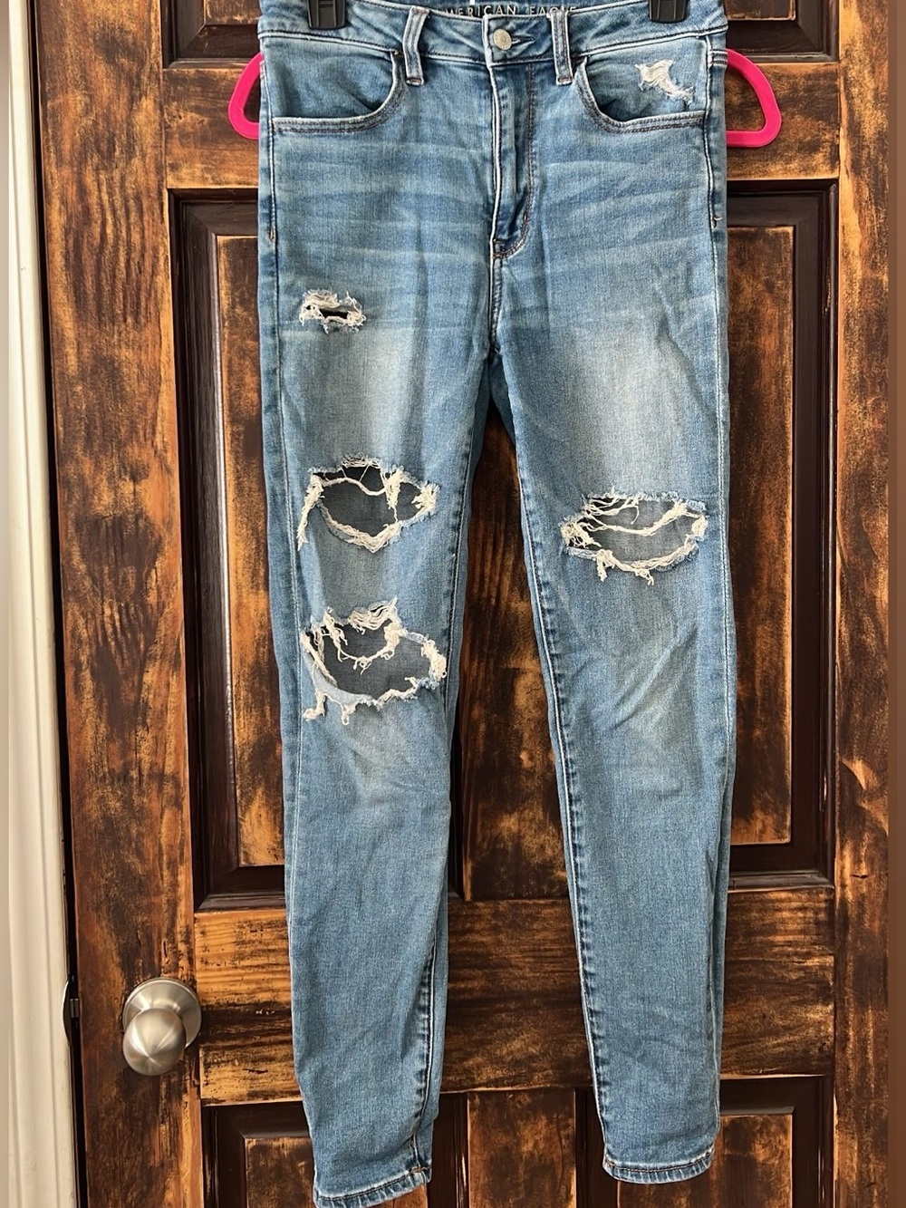 American Eagle Outfitters Light Blue Distressed Jeggings